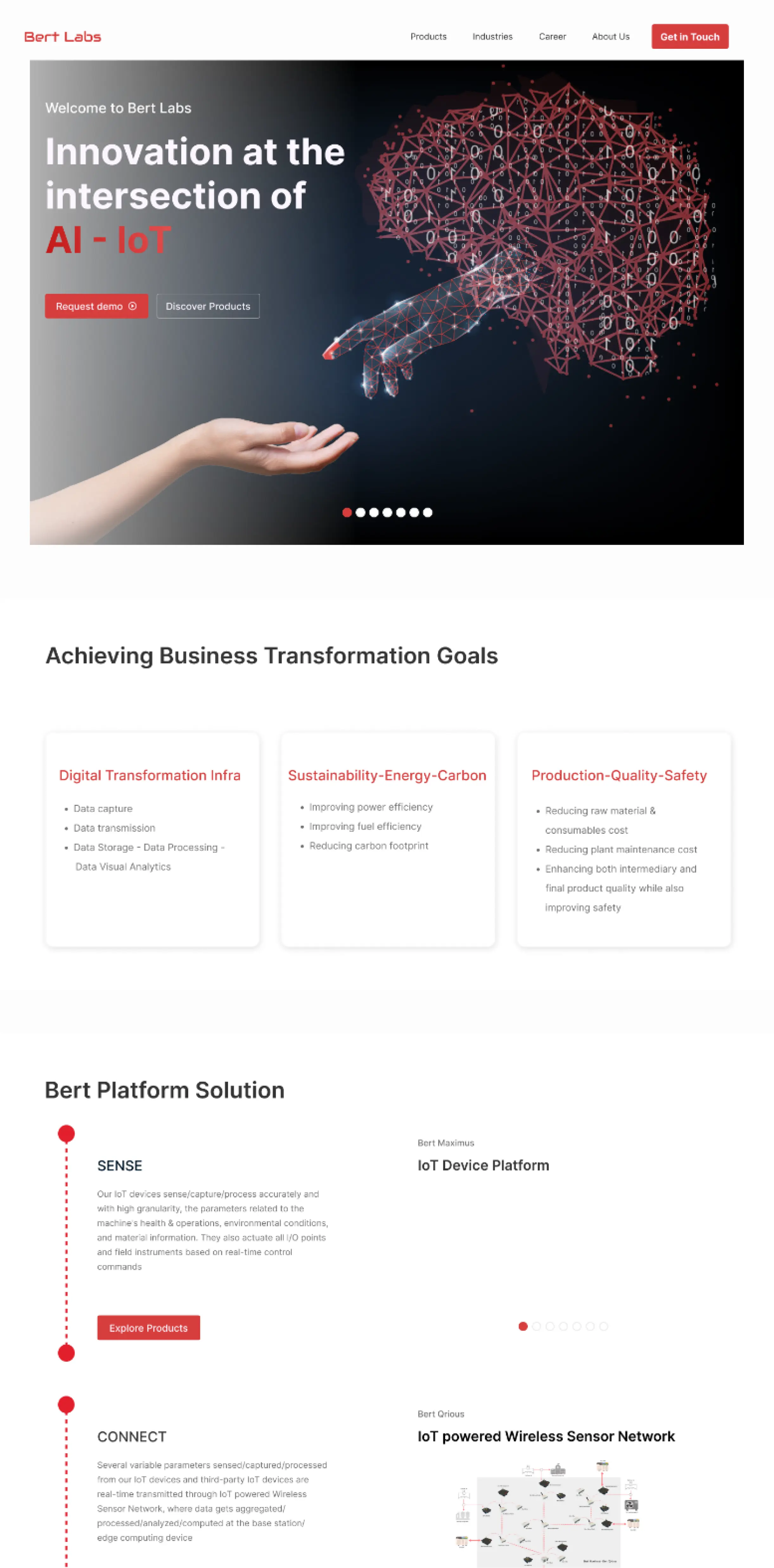 Old Bert Labs Website Homepage